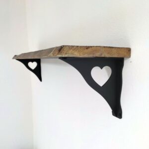 Konzole k poličce - srdce - 2ks